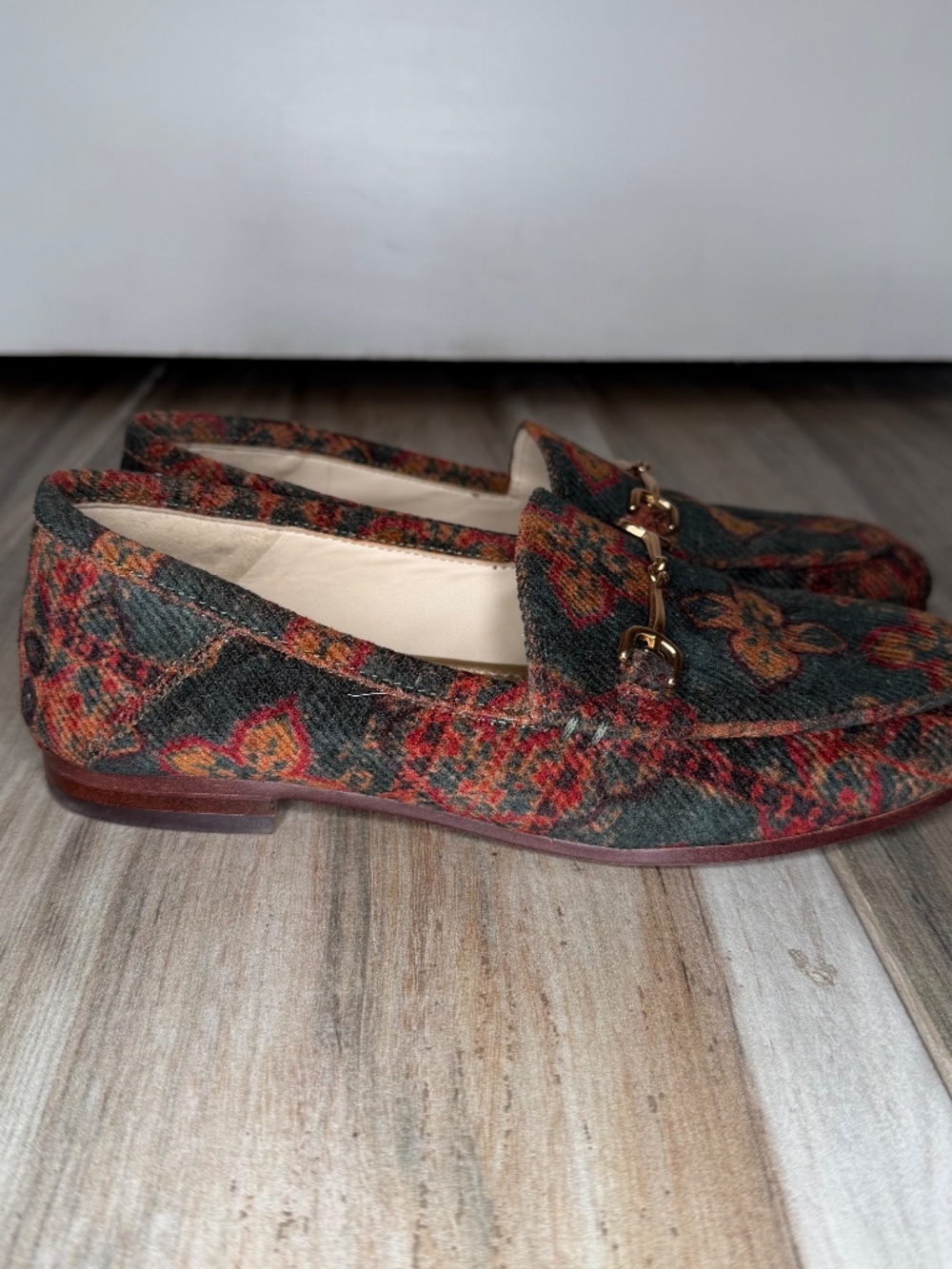Sam Edelman Loraine Bit Loafer Flats Corduroy Tapastry Women Sz 4.5 - Picture 4 of 10